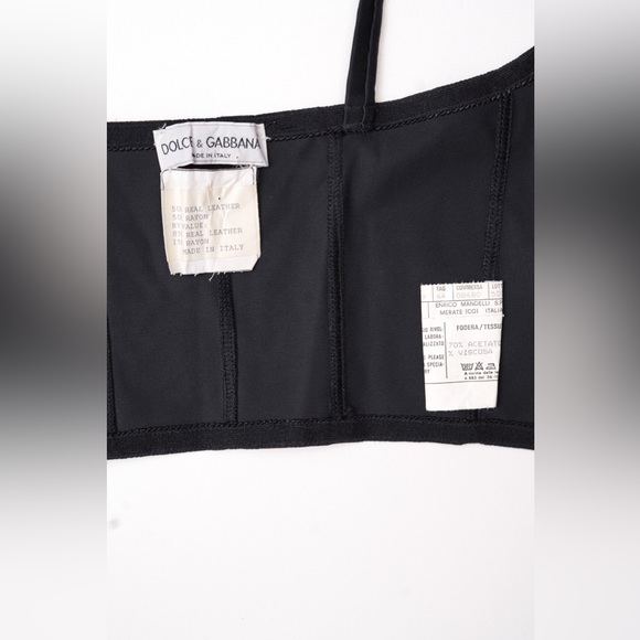 Dolce and Gabbana Black Leather Studded Bustier - Picture 6 of 7